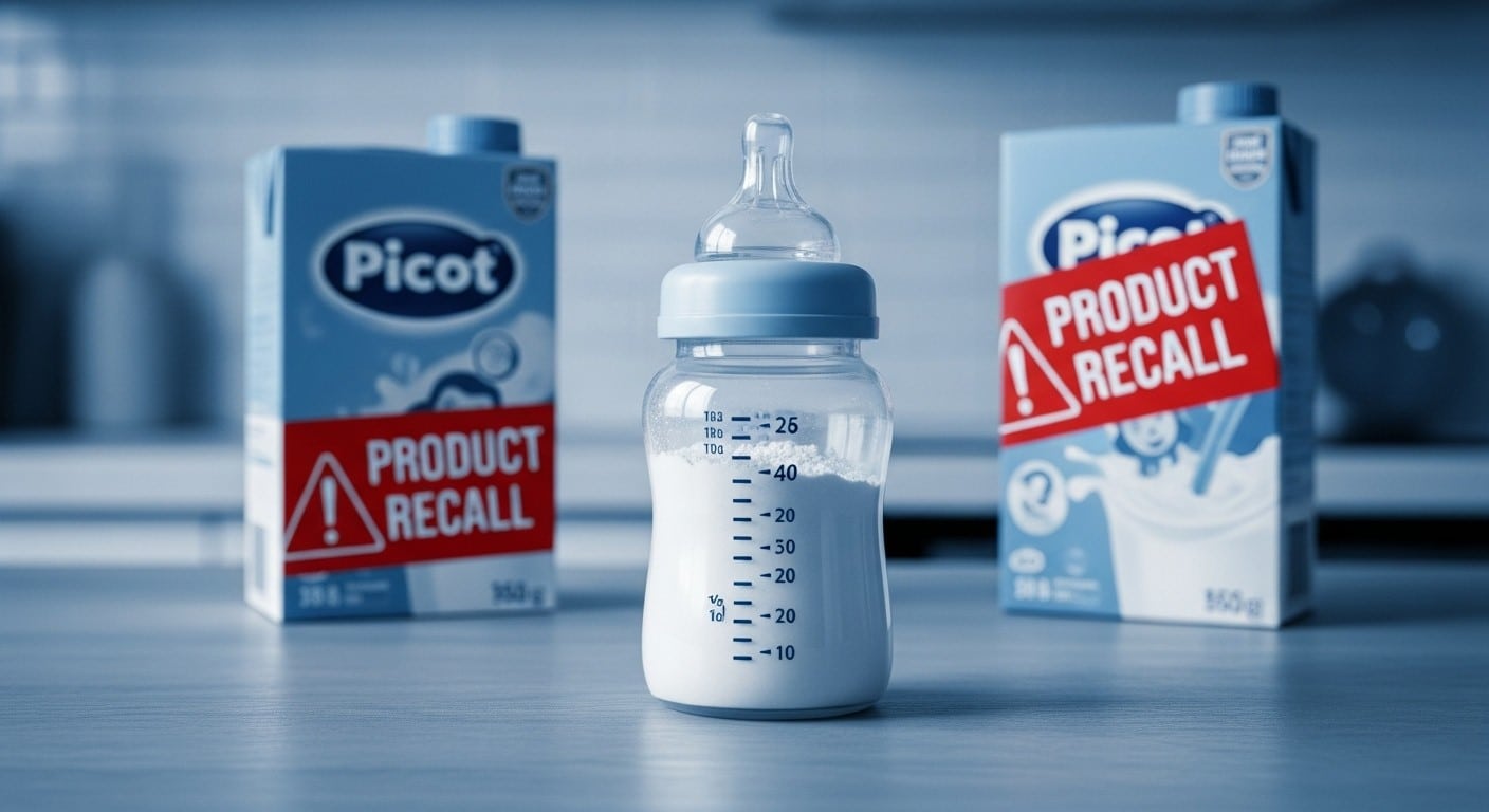 Découvrez les 6 lots de lait infantile Picot rappelés par Lactalis pour risque de céréulide. Symptômes, que faire si vous en avez chez vous ? Infos essentielles pour protéger bébé.