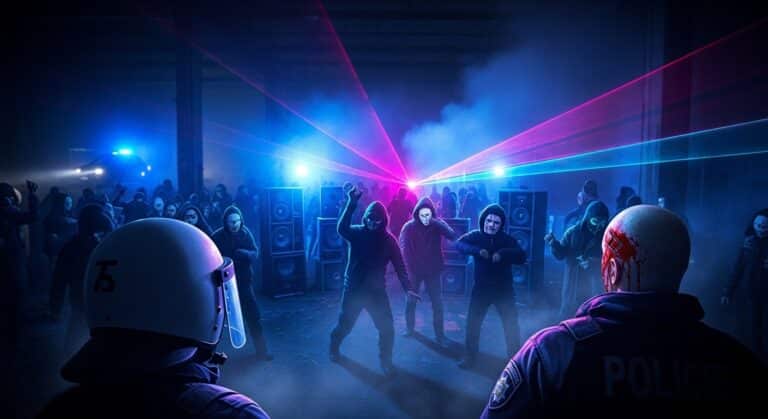 Rave Party Illégale dans la Sarthe : Policiers Blessés et Tensions