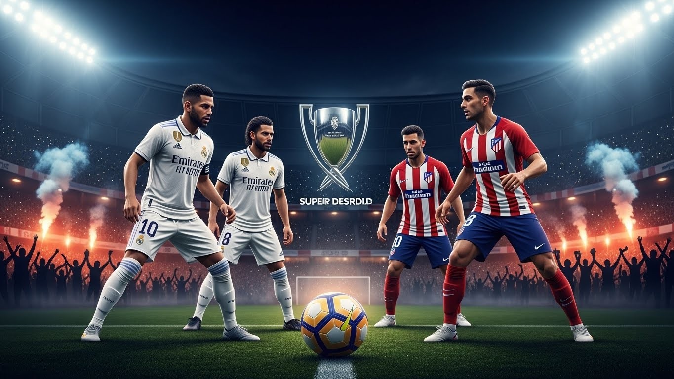 Découvrez l'heure, la chaîne TV et tous les enjeux du derby madrilène en demi-finale de Supercoupe d'Espagne 2026. Sans Mbappé blessé, le Real veut sa revanche. Infos pratiques et analyse complète.