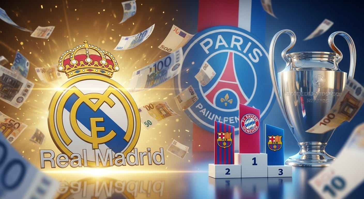 Découvrez le classement Football Money League 2025 : le Real Madrid explose les records avec 1,16 milliard d'euros, Barcelone sur le podium et le PSG qui chute à la 4e place malgré une saison historique.