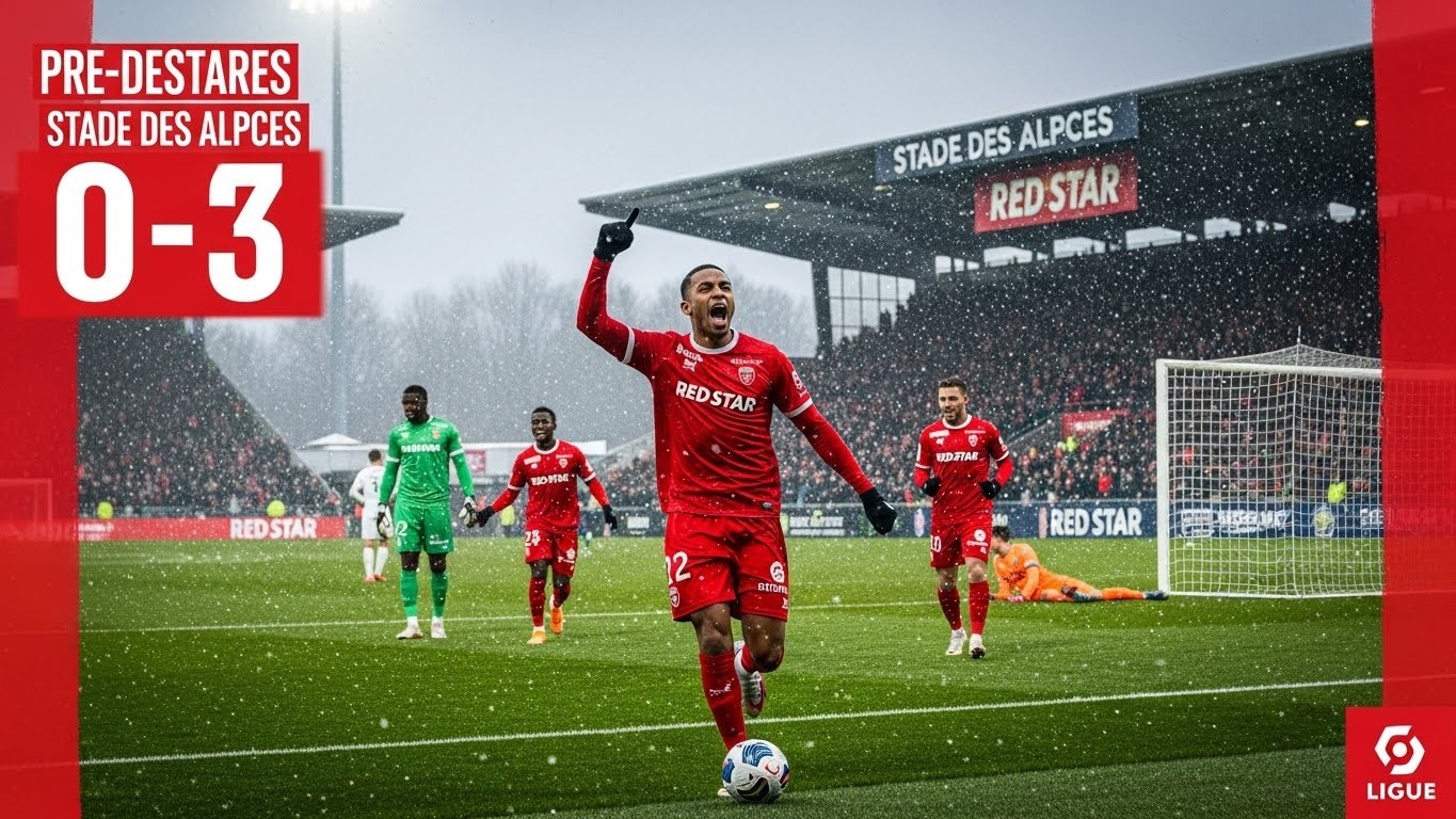 Découvrez comment le Red Star a brillamment gagné 0-3 à Grenoble, reprenant la 2e place de Ligue 2 dans une course à la montée ultra-serrée. Analyse complète du match !