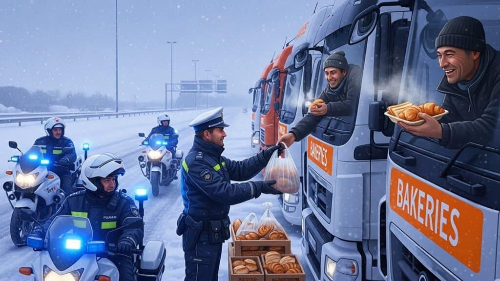Routiers Bloqués par Neige : Solidarité Boulangerie Gendarmes