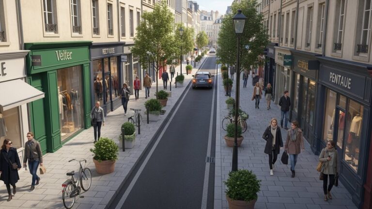 Rue Commerçante Réaménagée : Trop de Voitures Encore ?