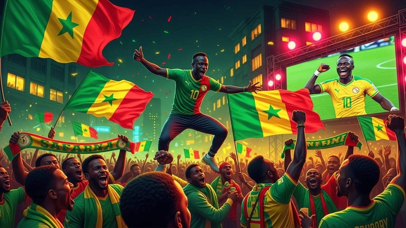 Découvrez l'ambiance électrique à Bagnolet après le but décisif de Sadio Mané qui qualifie le Sénégal pour la finale de la CAN 2025. Joie intense des supporters face au Maroc !