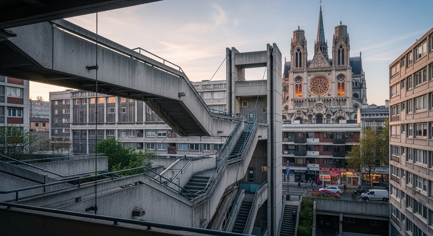 À Saint-Denis, une association lance un recours juridique contre la résidentialisation de l'îlot 8 conçu par Renée Gailhoustet. Les rues suspendues, patrimoine architectural unique, sont menacées. Décryptage d'une lutte passionnée.