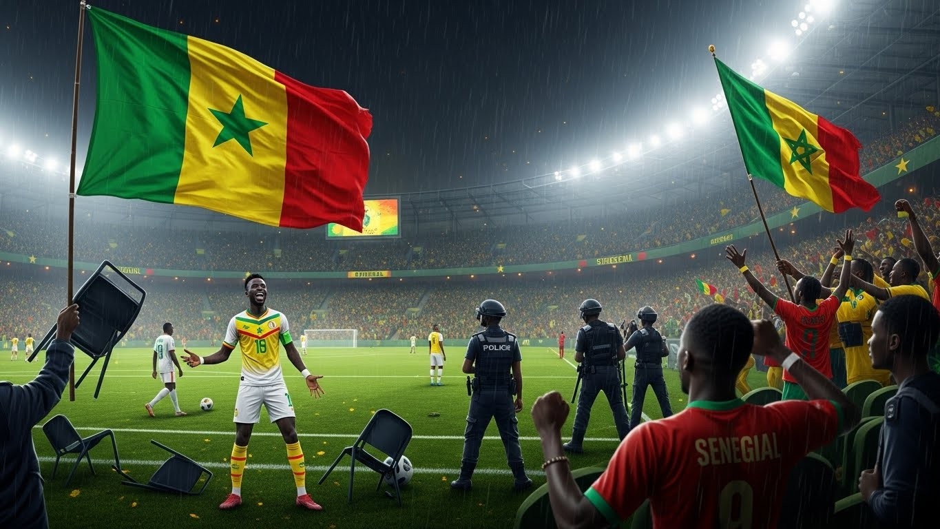 Finale CAN 2025 : Sénégal bat Maroc 1-0 après chaos, penalty raté, violences tribunes et conférence annulée. Découvrez le récit d'une soirée lunaire !