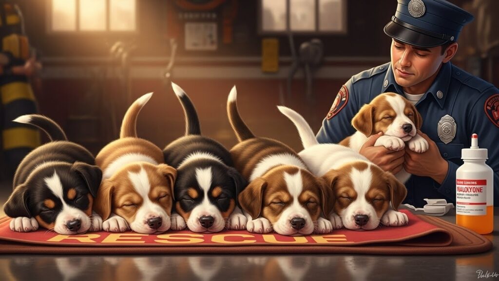 Six Chiots Sauvés d&rsquo;une Overdose au Fentanyl par des Pompiers