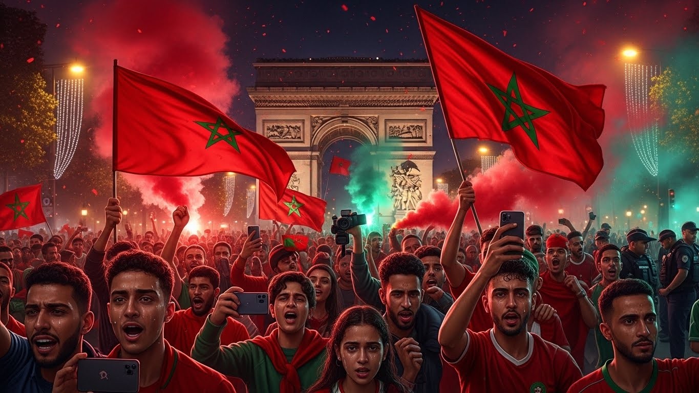 Découvrez comment des milliers de fans marocains ont bravé l'interdiction pour célébrer la qualification en finale de la CAN 2025 sur les Champs-Élysées, entre émotion, tensions et fraternité africaine.