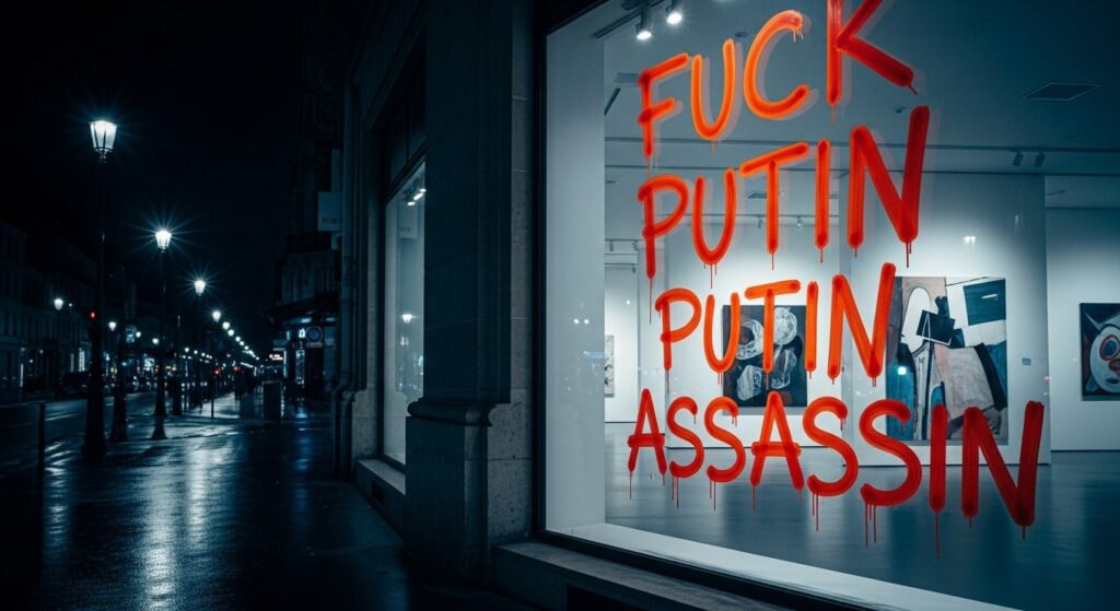 Tags Anti-Poutine à Paris : La Galerie de la Fille Présumée Visée