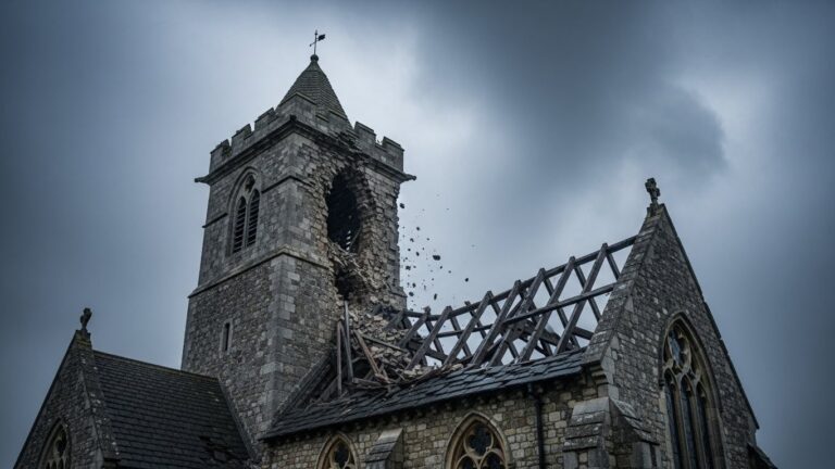 Tempête Goretti : Le Trou Béant dans l&rsquo;Église Historique de Douvres