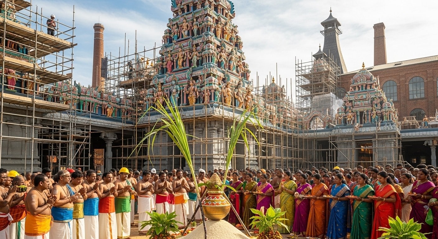 Dans le Val-d’Oise, la communauté tamoule va enfin avoir son temple hindou dédié à Shiva sur l’ancienne distillerie de Puiseux-Pontoise. Un rêve qui se concrétise après des années d’attente.