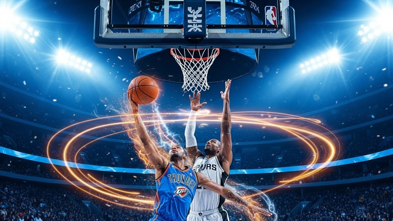 Le Thunder met fin à la domination des Spurs (119-98). Wembanyama spectaculaire malgré les contacts, Holmgren solide aux rebonds. Revivez ce duel intense !