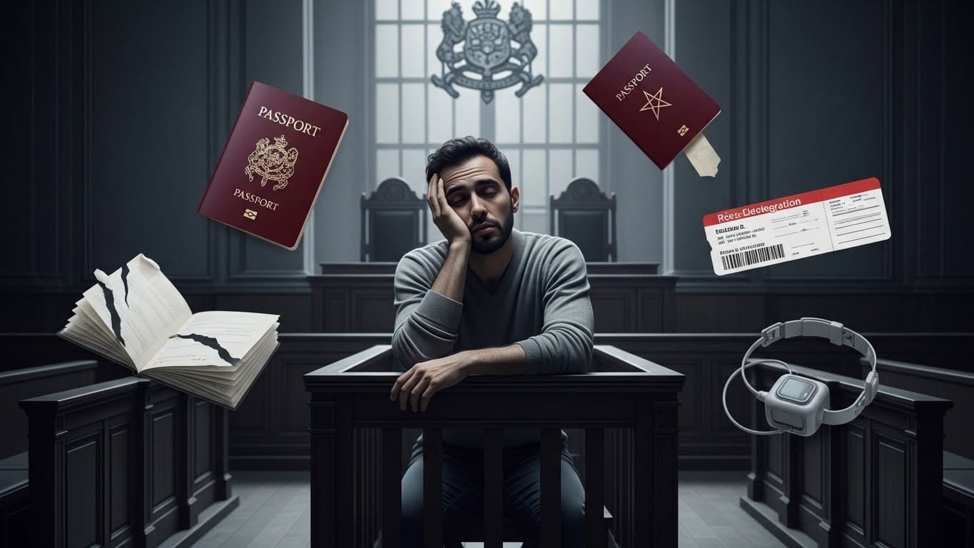 Découvrez comment un homme condamné pour terrorisme en 2017 se retrouve au tribunal pour un simple voyage au Maroc. Obligations strictes du Fijait et difficultés de réinsertion.