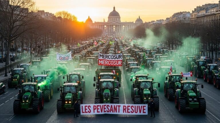 Tracteurs à Paris : Agriculteurs en Colère Face au Mercosur