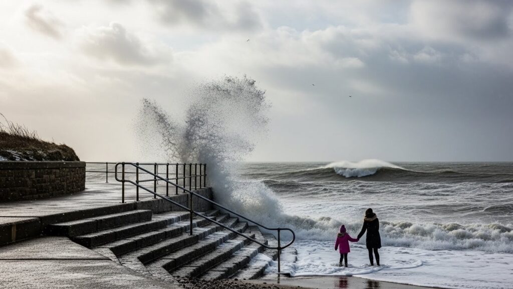 Tragédie à Withernsea : Vague Emporte Mère et Fille, Héros Meurt