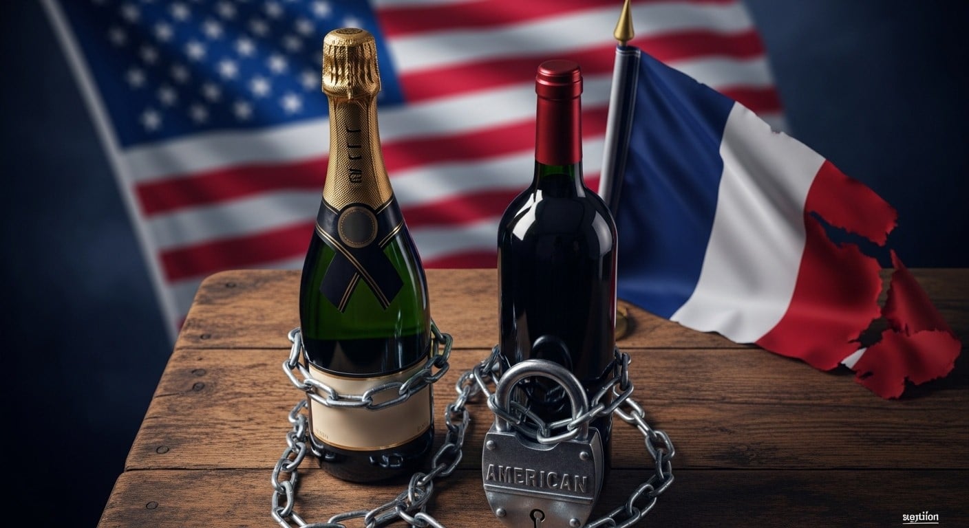 Découvrez pourquoi Donald Trump menace d'imposer 200% de droits de douane sur les vins et champagnes français. Contexte diplomatique, impacts économiques et réactions de la filière viticole en détail.