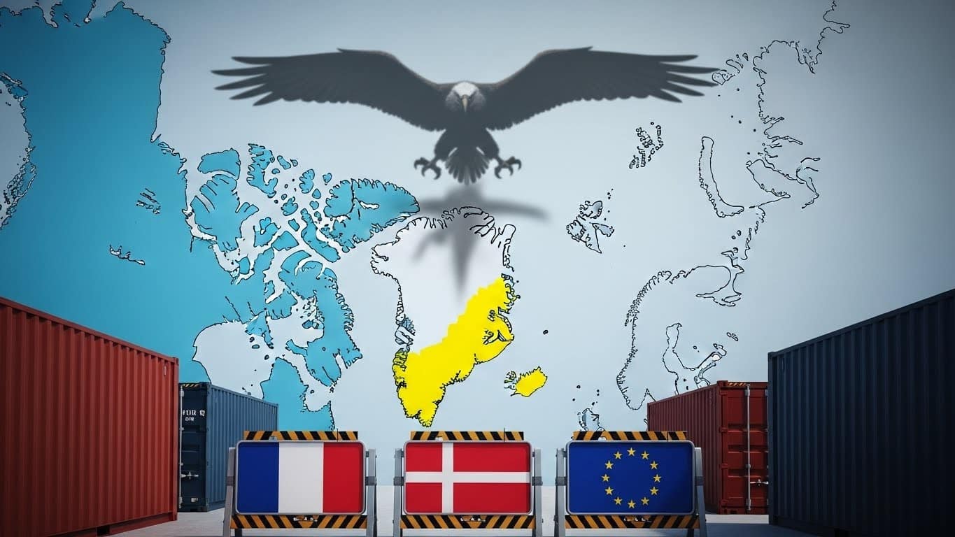 Découvrez comment Trump impose des tarifs douaniers à la France et sept pays européens pour forcer la vente du Groenland. Une escalade géopolitique aux impacts économiques majeurs qui inquiète l'OTAN et l'UE.