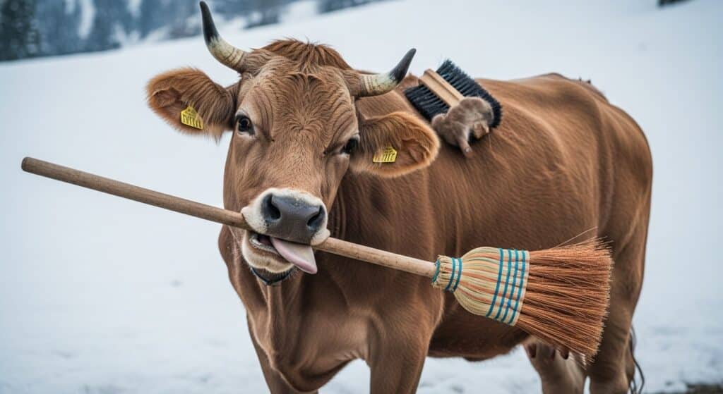 Une Vache Révolutionne la Science : Elle Utilise un Outil Comme un Pro