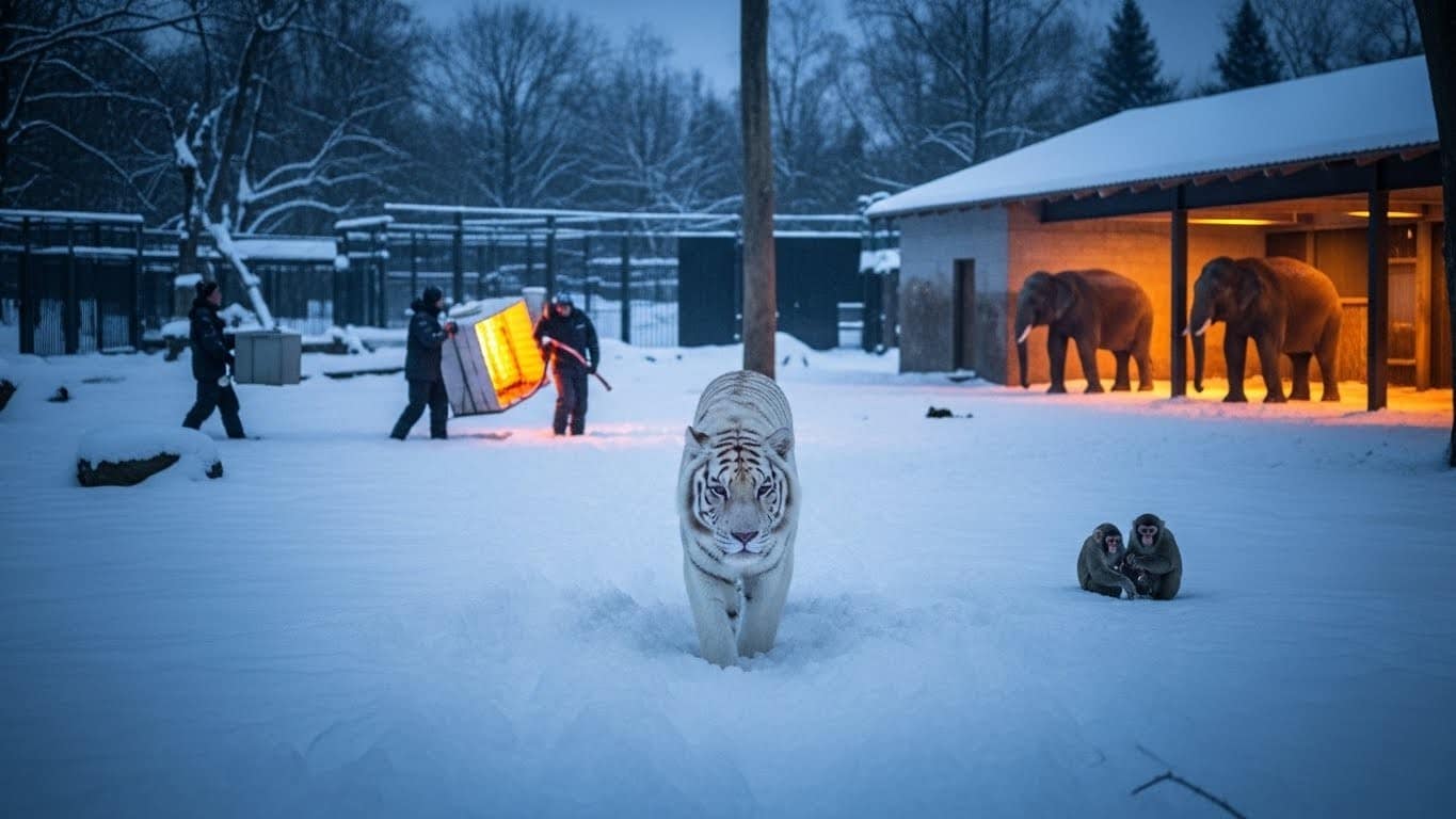 Découvrez comment un zoo refuge d'Eure-et-Loir mobilise tout son personnel pour protéger ses 600 animaux face à une vague de froid exceptionnelle. Mesures d'urgence, coûts élevés et adaptations fascinantes.
