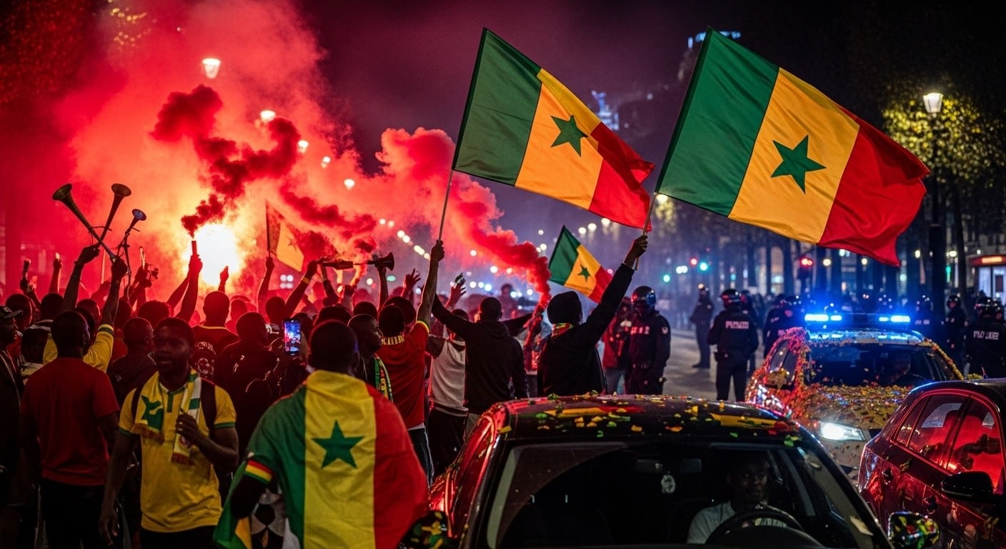 Découvrez les célébrations explosives de la victoire du Sénégal en finale CAN 2025 en Île-de-France : 23 interpellations, 169 verbalisations et tensions sur les Champs-Élysées malgré l'interdiction.