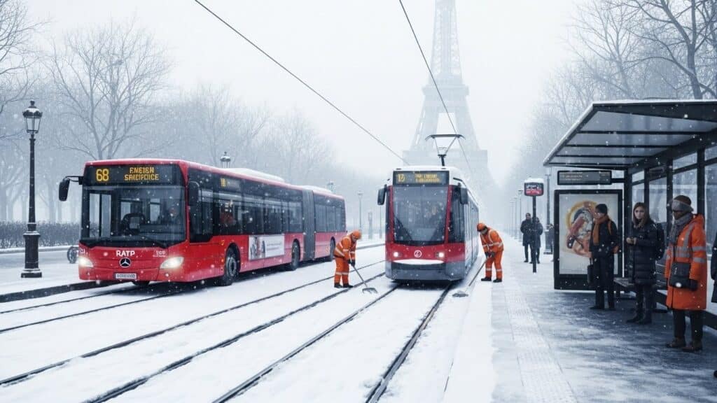 Vigilance Neige Verglas : Adaptations RATP Bus Tram Train