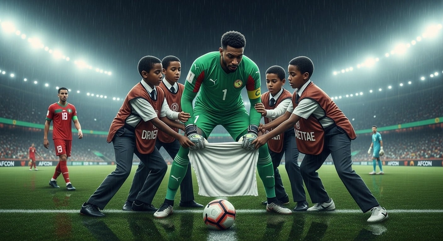 Plongez dans l'incident surréaliste des vols de serviettes lors de la finale CAN 2025 Sénégal-Maroc. Un gardien traîné au sol, fair-play bafoué : que s'est-il vraiment passé ?