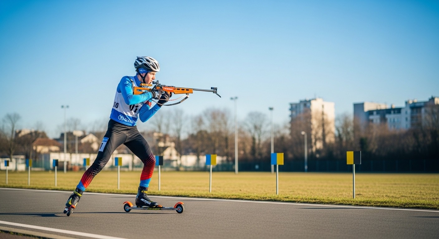 Découvrez comment le biathlon se pratique sur skis-roues à Montesson, unique club d'Île-de-France, alors que les Bleus décrochent l'or au relais mixte des JO 2026. Reportage passionnant !