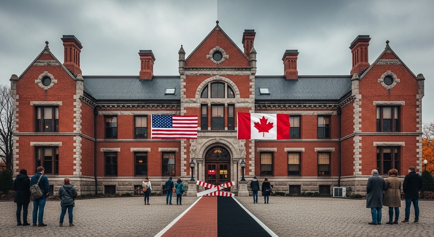 Découvrez comment une bibliothèque unique à cheval sur la frontière USA-Canada est devenue le symbole des tensions actuelles entre les deux pays. Une histoire fascinante d'unité brisée.