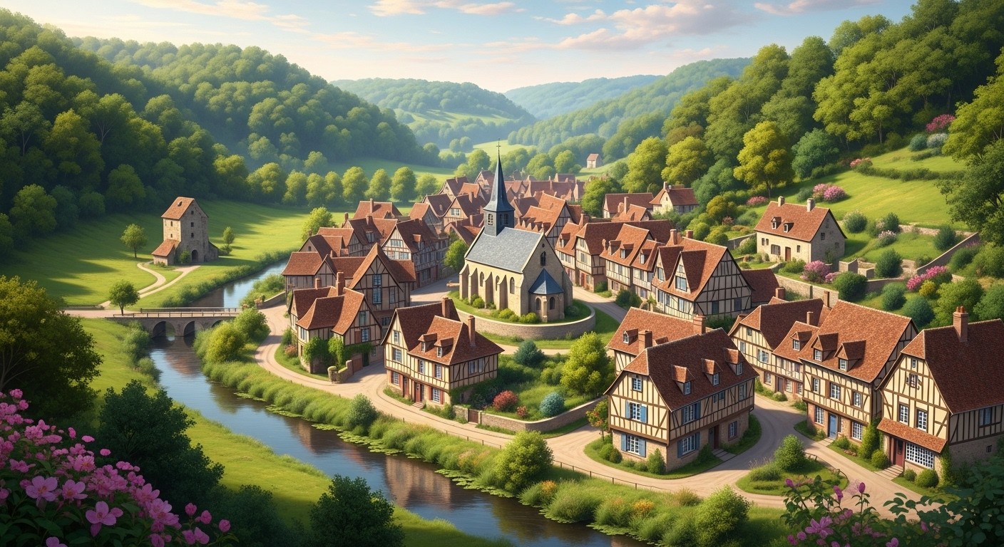 Découvrez Blangy-le-Château, surnommée la petite Rome normande, finaliste du Village préféré des Français 2026. Un havre de paix authentique dans le Calvados qui mérite vos votes !