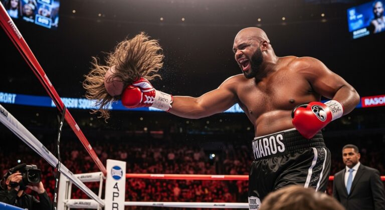 Boxeur Perd Perruque en Combat au Madison Square Garden