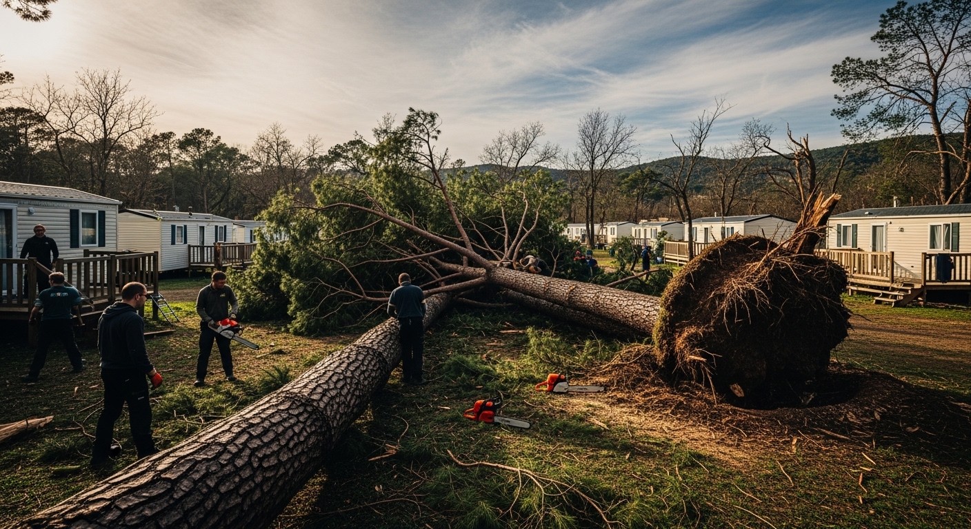 À Salses-le-Château, la tempête Nils a couché 80 pins dans un camping emblématique. Face au désastre, voisins et bénévoles se mobilisent pour sauver l’activité touristique. Une belle histoire d’entraide.