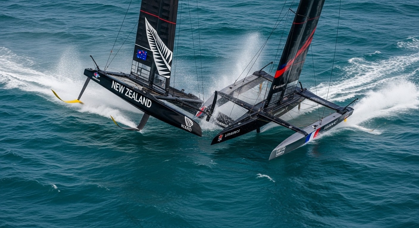 Une collision spectaculaire entre les bateaux français et néo-zélandais lors du SailGP à Auckland a envoyé la navigatrice Manon Audinet à l'hôpital. Découvrez les détails de cet accident choc en haute vitesse.