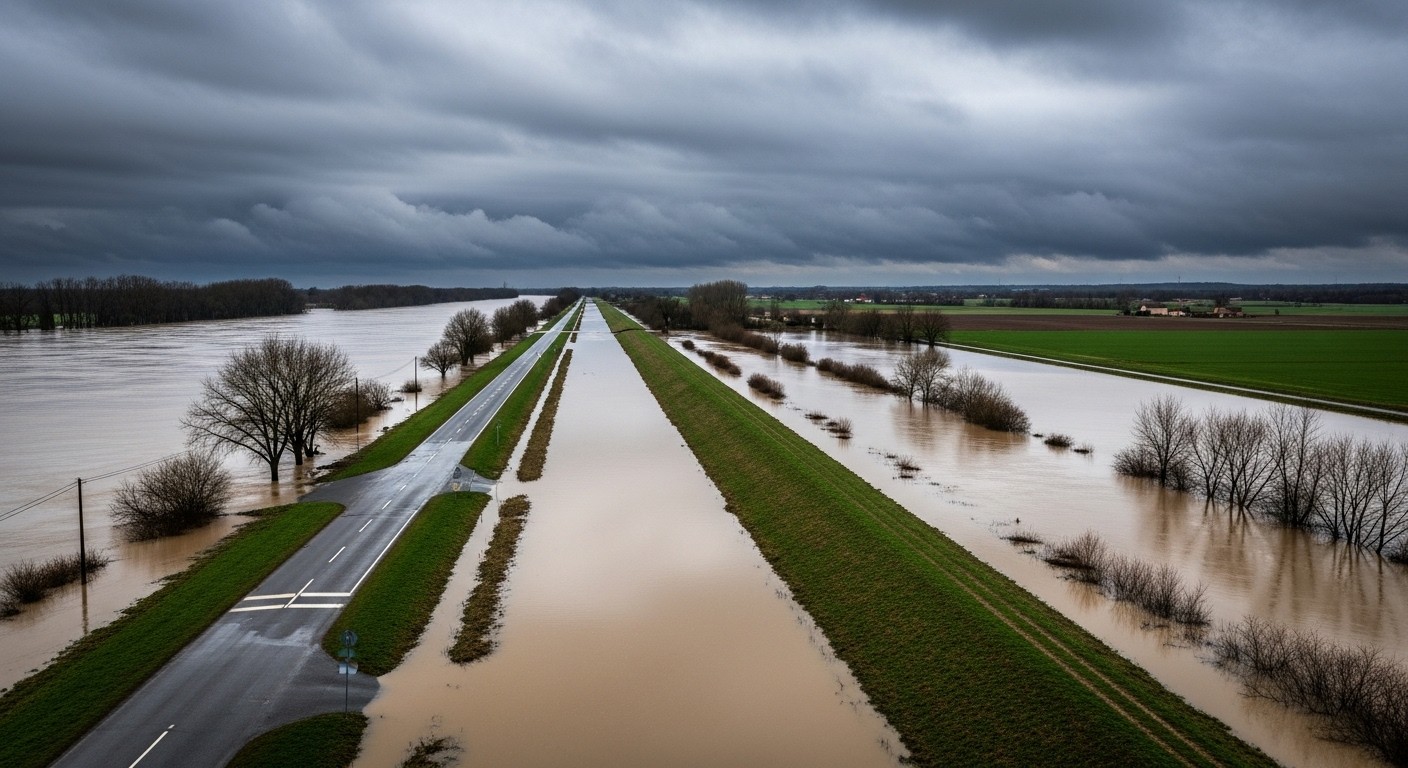 Crues historiques en France : Gironde et Lot-et-Garonne maintenus en vigilance rouge pour la Garonne, 13 départements en orange. Situation tendue et records battus.