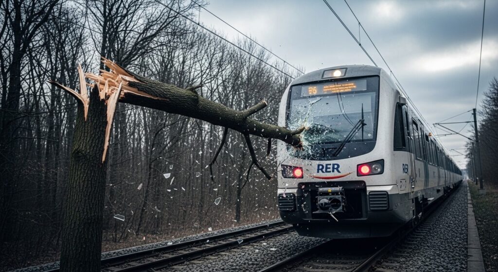 Deux Arbres Transpercent Cabine RER C : Accidents Rares et Effrayants