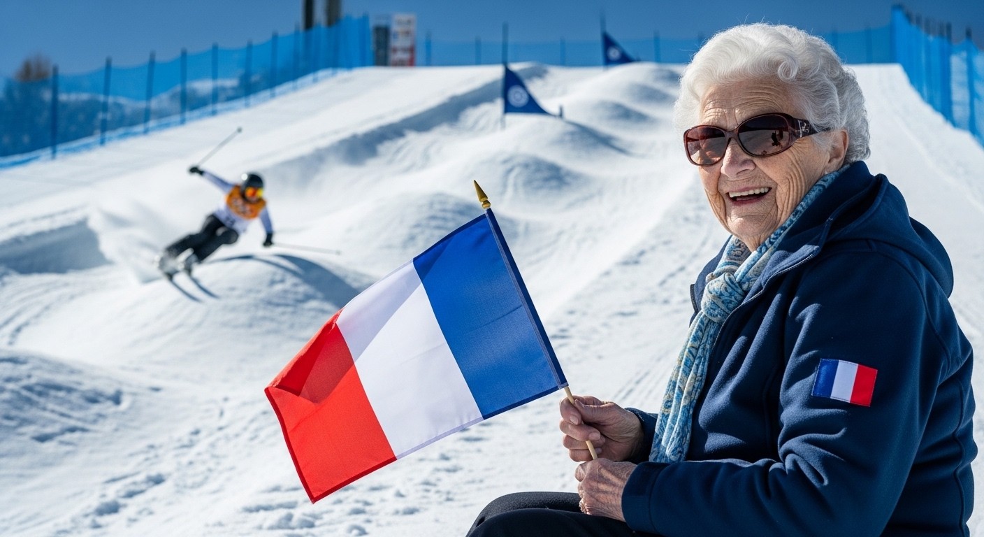 Découvrez l'émouvante histoire d'Elaine, 89 ans, venue d'Angleterre encourager son petit-fils Benjamin Cavet en ski de bosses aux JO d'hiver 2026 à Livigno. Une famille unie face aux bosses olympiques !
