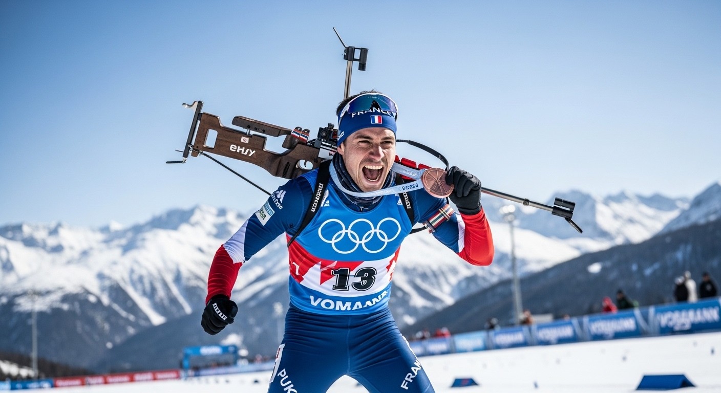 Découvrez comment Émilien Jacquelin a décroché le bronze sur la poursuite aux JO 2026 de Milan-Cortina, sa première médaille individuelle olympique après une course intense et un record pour le biathlon français.