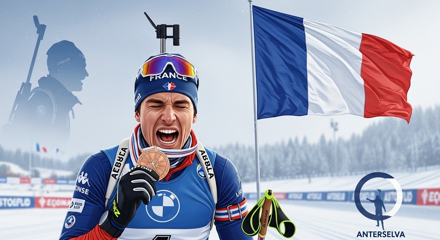 Découvrez comment Émilien Jacquelin a décroché le bronze en poursuite aux JO 2026 à Anterselva, sa première médaille olympique individuelle, dans l'héritage des Fourcade.