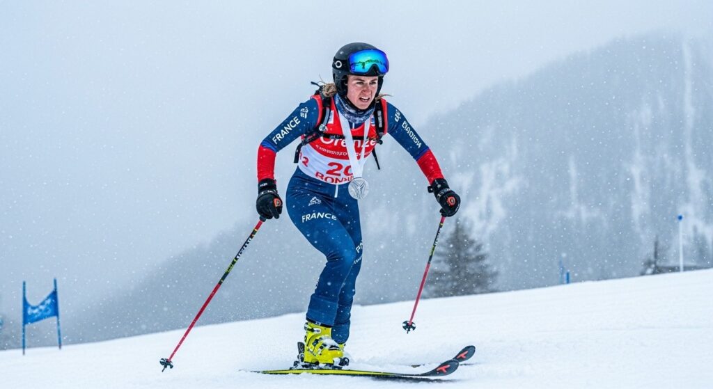 Emily Harrop Argent Historique Ski Alpinisme JO 2026