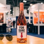 Emmanuel Macron et la Bouteille "For Sure" au Salon Wine Paris