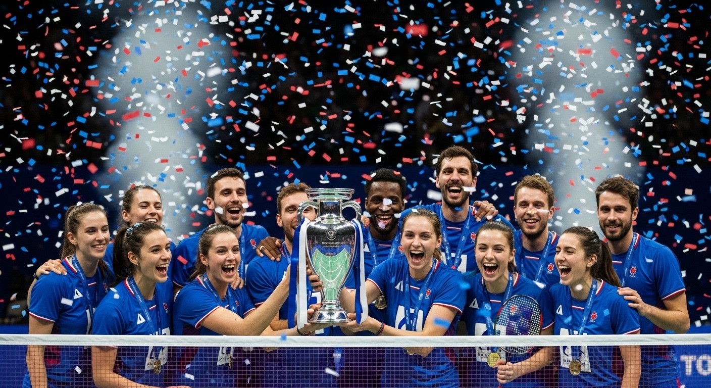 La France remporte pour la première fois l'Euro par équipes de badminton en battant le Danemark 3-2 en finale. Exploit historique des Bleus avec Lanier et les Popov !