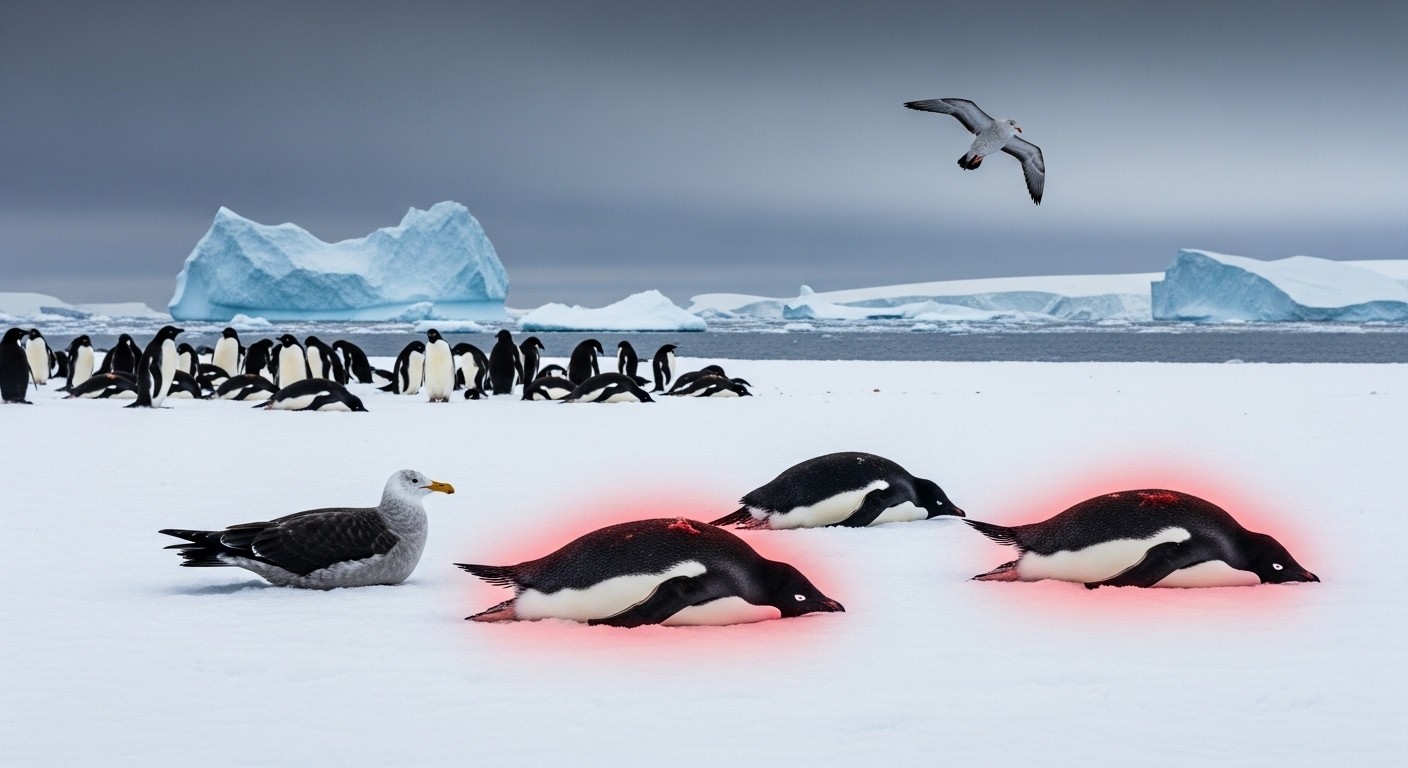 La grippe aviaire hautement pathogène atteint l'Antarctique, tuant potentiellement 100% des oiseaux infectés. Découvrez comment ce virus menace manchots, otaries et biodiversité polaire unique.