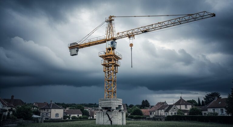 Grue de Chantier Perchée 19 Ans : Menace Suspendue au-dessus des Toits