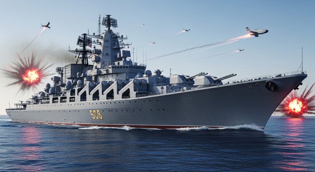 Guerre en Ukraine : Drones de Kiev vs Croiseur Russe à 5 Milliards