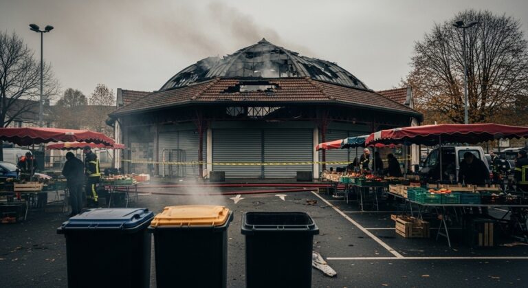 Incendie à Domont : La Halle du Marché Dévastée par les Flammes