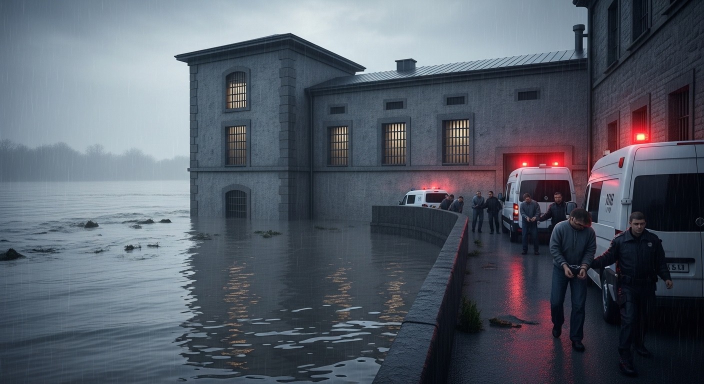 Crue majeure de la Charente : 135 détenus transférés d'urgence de la maison d'arrêt de Saintes menacée par les eaux. Détails sur l'opération et impacts locaux.