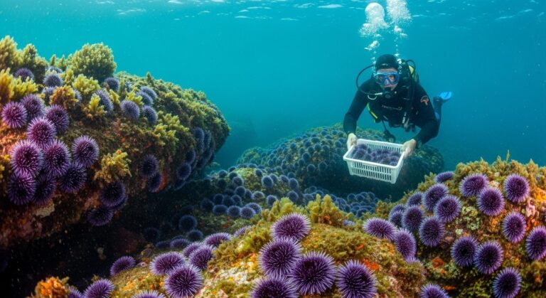 Invasion d&rsquo;Oursins Violets en Bretagne : Une Aubaine pour les Pêcheurs