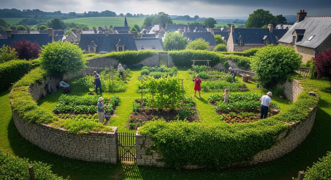 Découvrez comment un charmant village de Mayenne redonne vie à ses anciens clos médiévaux pour lutter contre le changement climatique, créer des îlots de fraîcheur et impliquer toute la communauté.