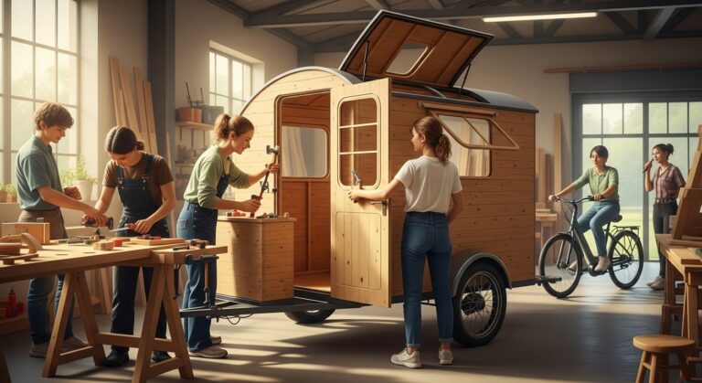 Jeunes de l&rsquo;Eure Construisent Mini-Roulottes Vélo
