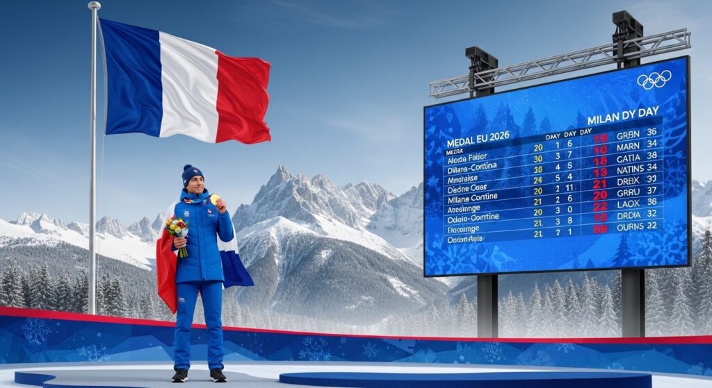 JO 2026 : Évolution Médailles France Jour par Jour