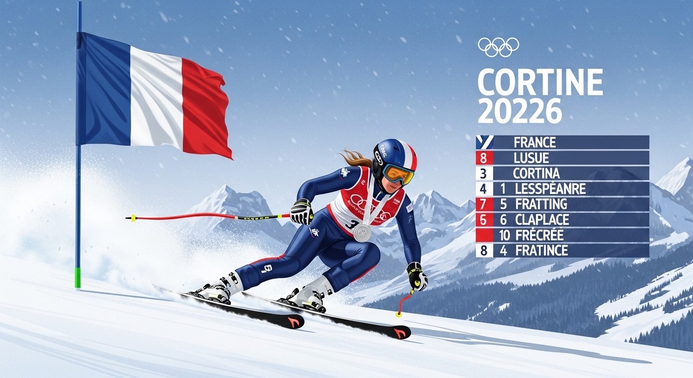 Découvrez le tableau des médailles des JO d'hiver 2026 Milan-Cortina le 12 février : France recule à la 8e place malgré l'argent de Romane Miradoli en super-G. Analyse et perspectives.